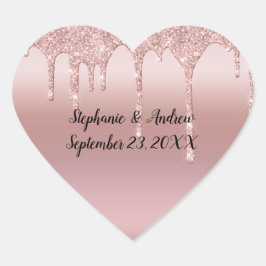 Adesivo Coração Glitter de Discagem Dourada de Rosa Personalizado