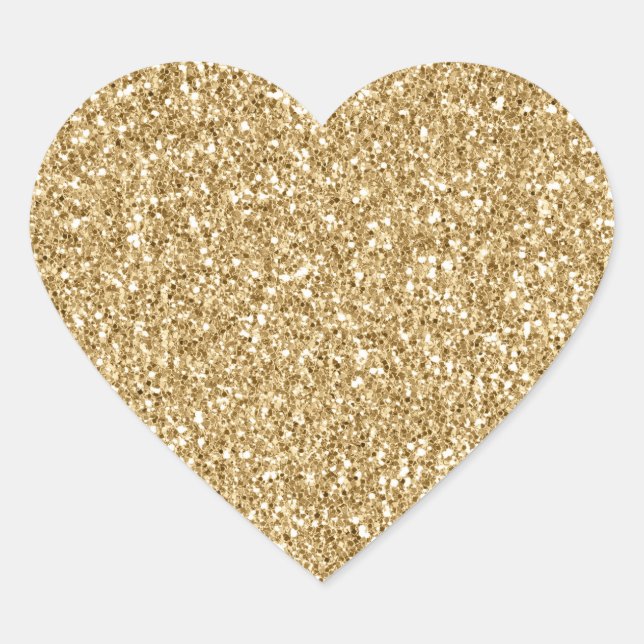 Adesivo Coração Glitter Dourado (Frente)