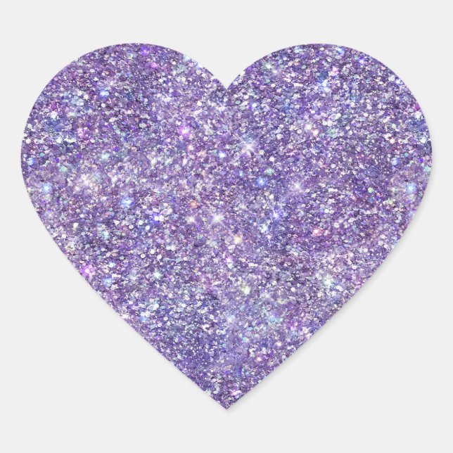 Adesivo Coração Glitter Purple Confetti Sparkle (Frente)