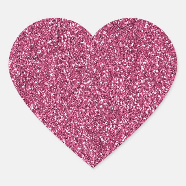 Adesivo Coração Glitter Rosa Girassol (Frente)