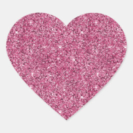 Adesivo Coração Glitter Rosa Girassol