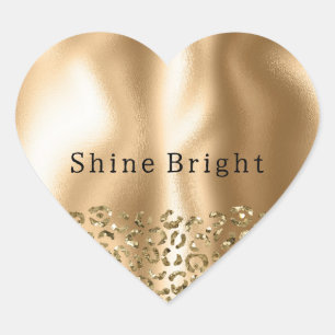 Adesivo Coração Glitzy Animal Glam Dourado