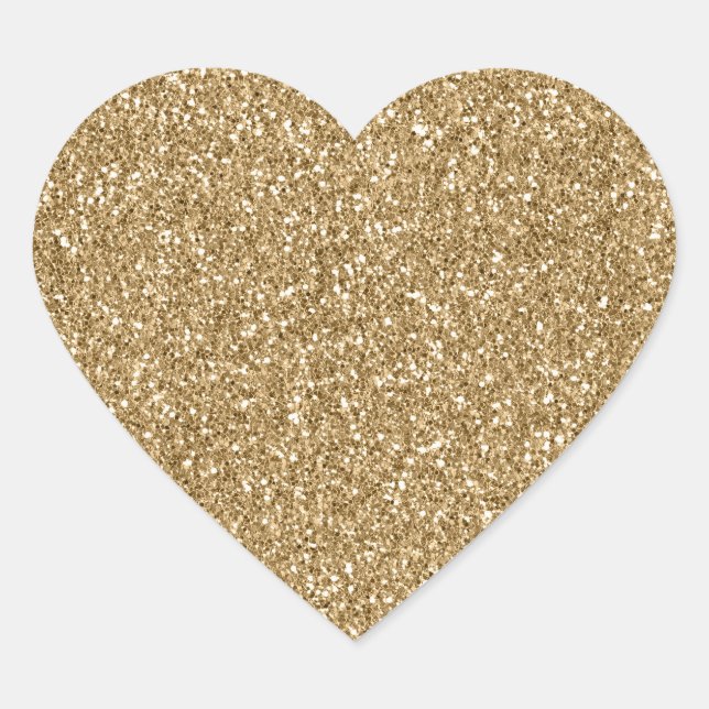 Adesivo Coração Glitzy Glam Sparkle Dourado (Frente)