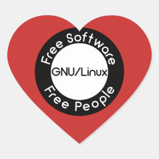 Adesivo Coração GNU/Linux