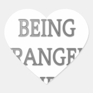 Adesivo Coração Gosto De Ser Estranhamente Estranho: Design de tex