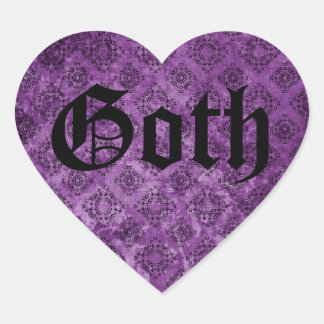 Adesivo Coração Gótica elegante vitoriano roxo grunge