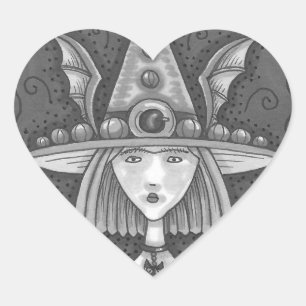 Adesivo Coração GÓTICO PUMPKIN WITCH HALLOWEKERS SHEET Heart