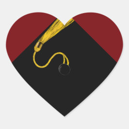 Adesivo Coração Graduação Maroon