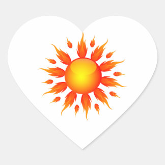 Adesivo Coração gráfico de ecologia do sol de chama vermelha.png