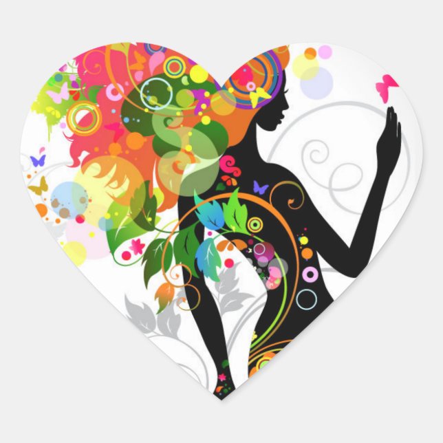 Adesivo Coração Gráfico de Hairstylist (Frente)