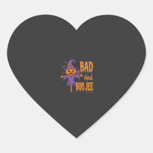 Adesivo Coração Gráfico Espantalho Halloween Bad And Boo Jee