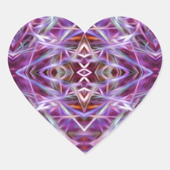 Adesivo Coração Gráfico Rosa Mandala (Frente)