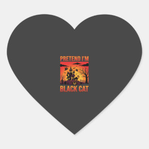 Adesivo Coração Grap do Halloween Finja que sou Gato Preto Casa As