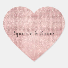 Adesivo Coração Grelha Rosa Dourada Sparkle