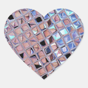 Adesivo Coração Groovy Disco Mirror Ball para Dance Party