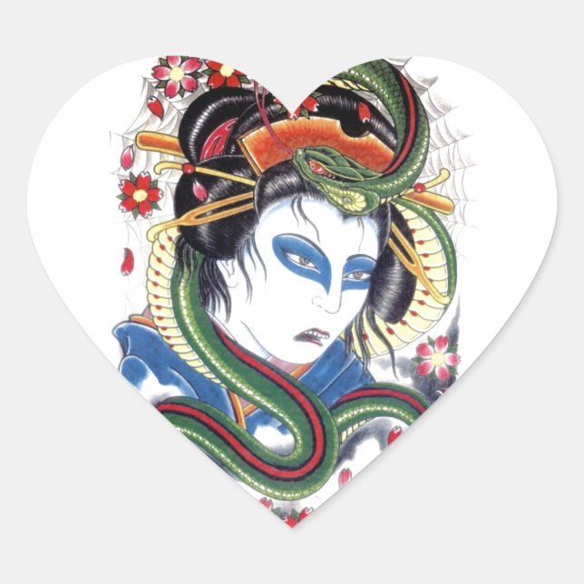 Adesivo Coração Grotesco e Cobra (Frente)