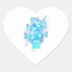 Adesivo Coração Guitar Lover   Chefe De Um Jogador De Violão