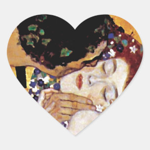 Adesivo Coração Gustav Klimt - O Beijo - Arte Nova Antiga