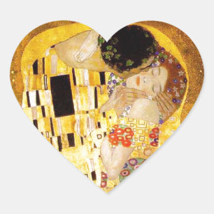 Adesivo Coração Gustavo Klimt o beijo