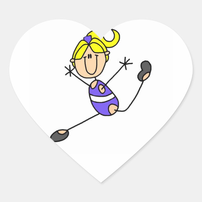 Adesivo Coração Gymnast Loura Girl (Frente)