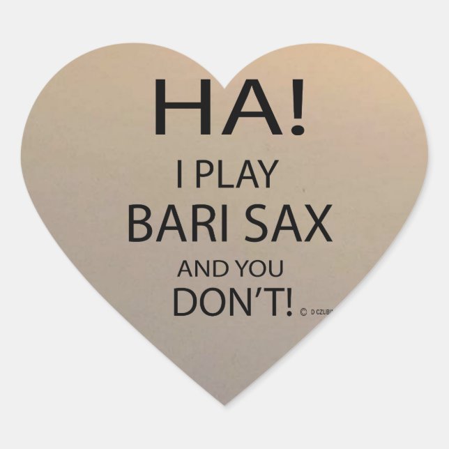 Adesivo Coração Ha Bari Sax Heart Sticker (Frente)