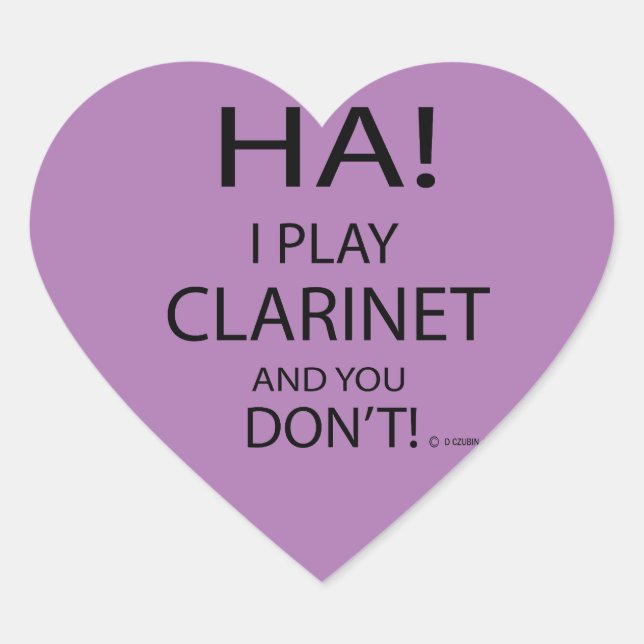 Adesivo Coração Ha Clarinet Heart Sticker (Frente)