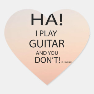 Adesivo Coração Ha Guitar Heart Sticker