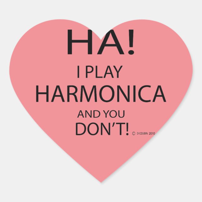 Adesivo Coração Ha Harmonica Heart Sticker (Frente)