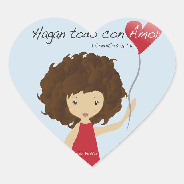 Adesivo Coração Hagan todo con amor (Frente)