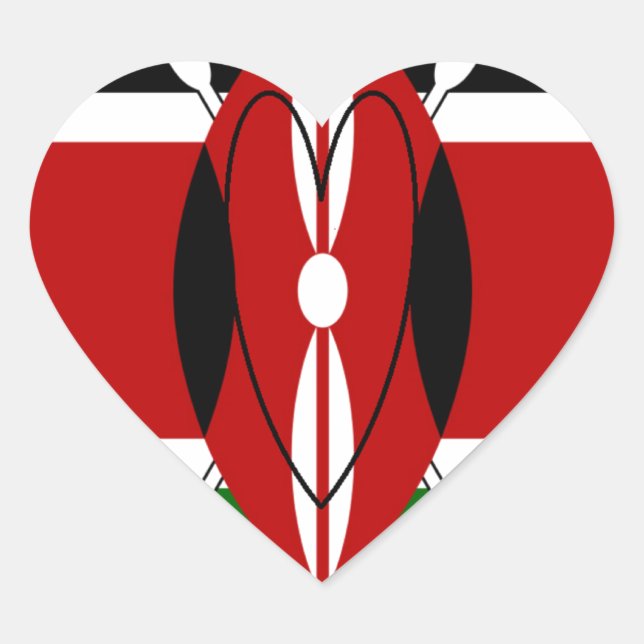 Adesivo Coração Hakuna matata Karaibu Quênia (Frente)