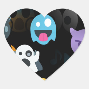 Adesivo Coração halloween emojis