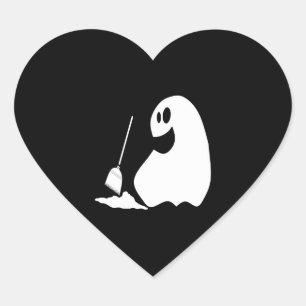 Adesivo Coração Halloween Ghost