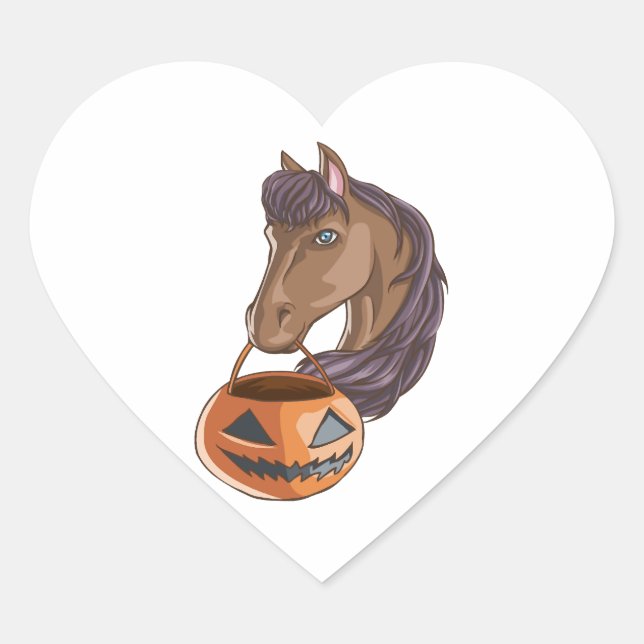 Adesivo Coração Halloween Horse (Frente)