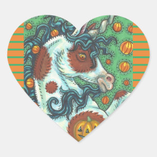 ADESIVO CORAÇÃO HALLOWEEN MUSTANG, WILD PINTO UNICORN STICKERS