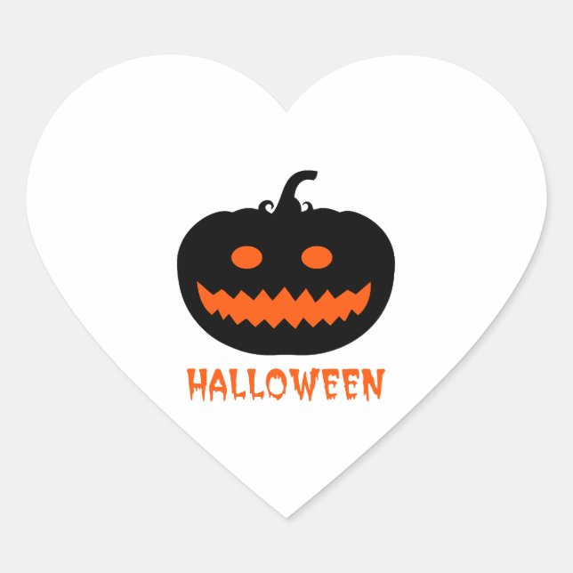 Adesivo Coração Halloween Pumpkin (Frente)