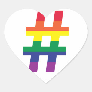 Adesivo Coração hashtag, Sinalizador do arco-íris