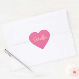 Adesivo Coração HEART BAT MITZVAH: moderno guião-rosa-bonito