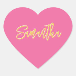 Adesivo Coração HEART BAT MITZVAH: moderno guião-rosa-bonito