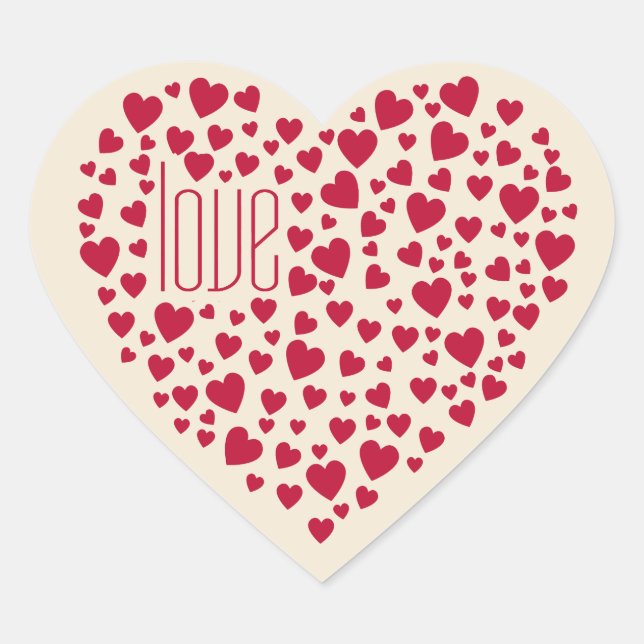 Adesivo Coração Heart Cheio of Hearts Love Red ID733 (Frente)