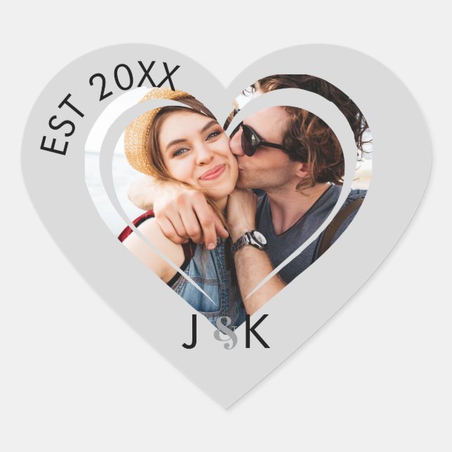 Adesivo Coração Heart Dating Couple Girlfriend Boyfriend Photo  (Frente)