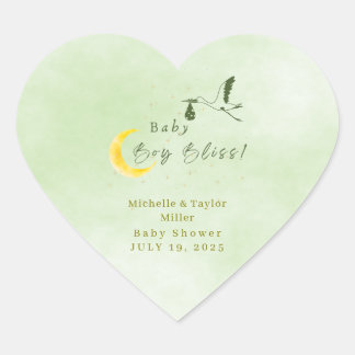 Adesivo Coração Heart Sage Green Baby Boy Bliss Stork Sticker