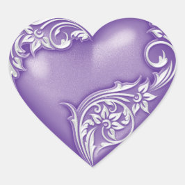 Adesivo Coração Heart Scroll Wisteria w White