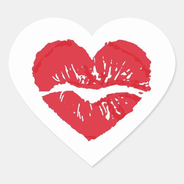 Adesivo Coração Heart Stickers Kiss (Frente)