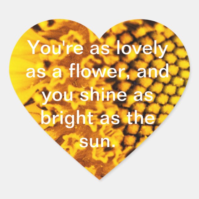 Adesivo Coração Heart Sunflower (Frente)