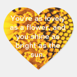 Adesivo Coração Heart Sunflower