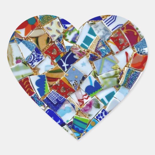 Adesivo Coração Heart Tile Art Stickers (Frente)