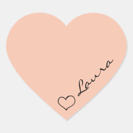 Adesivo Coração Heart Your Name Script Custom Gift Sticker