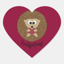 Adesivo Coração Hedgehog Cute Hedgehog Segurando o Coração