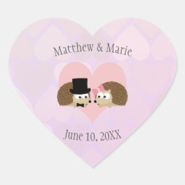 Adesivo Coração Hedgehogs apaixonados