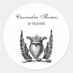 Adesivo Coração Heráldico com Casaco de Asas de Armamento